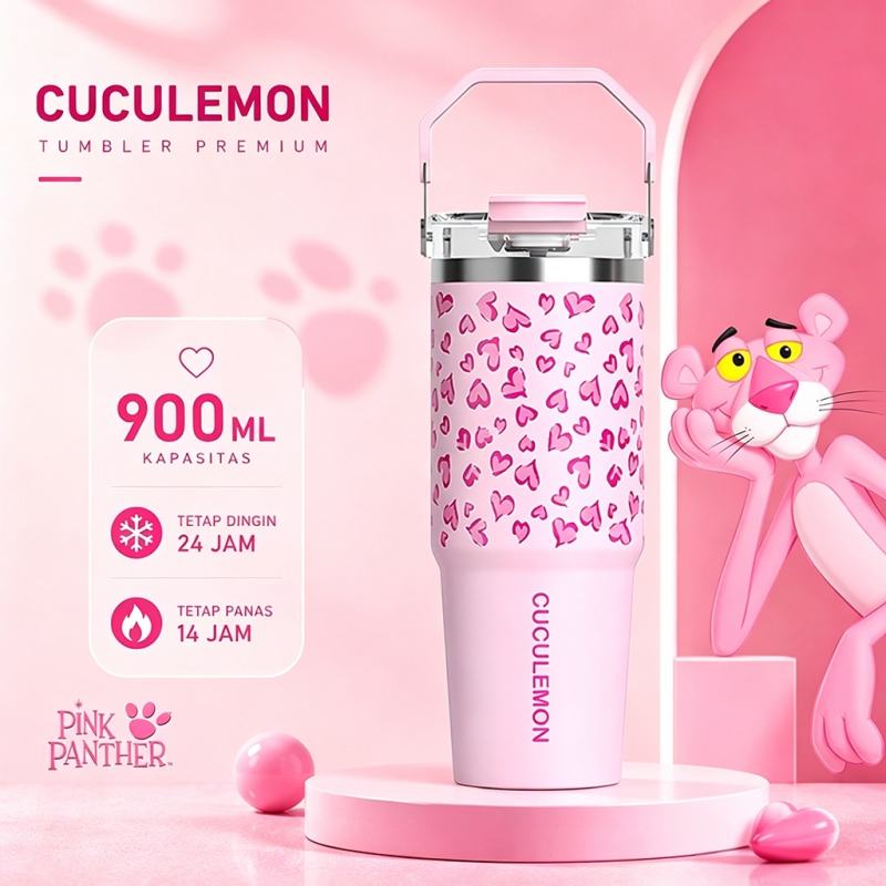 Cek Cuculemon Tumbler Premium 890ML Termos Botol Air Aesthetic Botol Minum Stainless steel  Panas Dingin 24 JAM Anti Bocor