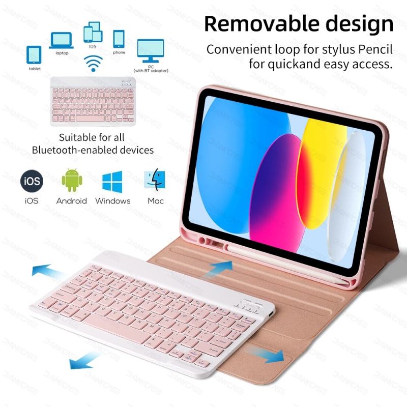 Cek DANYCASE Case Keyboard iPad + Mouse - Cover Magnetik Slot Pencil Kompatibel iPad 10th Gen/11th A16 5/6 Gen 9.7" 7/8/9 Gen 10.2" Air 4/5 10.9" Air 11 m2 Pro 11 13 - foto 2