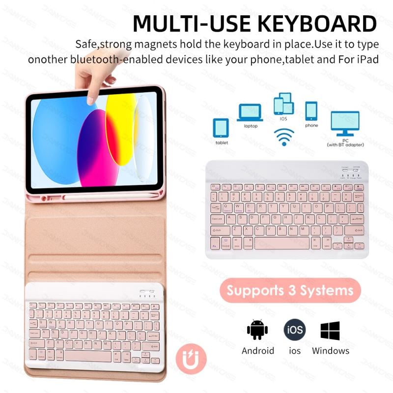 Cek DANYCASE Case Keyboard iPad + Mouse - Cover Magnetik Slot Pencil Kompatibel iPad 10th Gen/11th A16 5/6 Gen 9.7" 7/8/9 Gen 10.2" Air 4/5 10.9" Air 11 m2 Pro 11 13 - foto 5