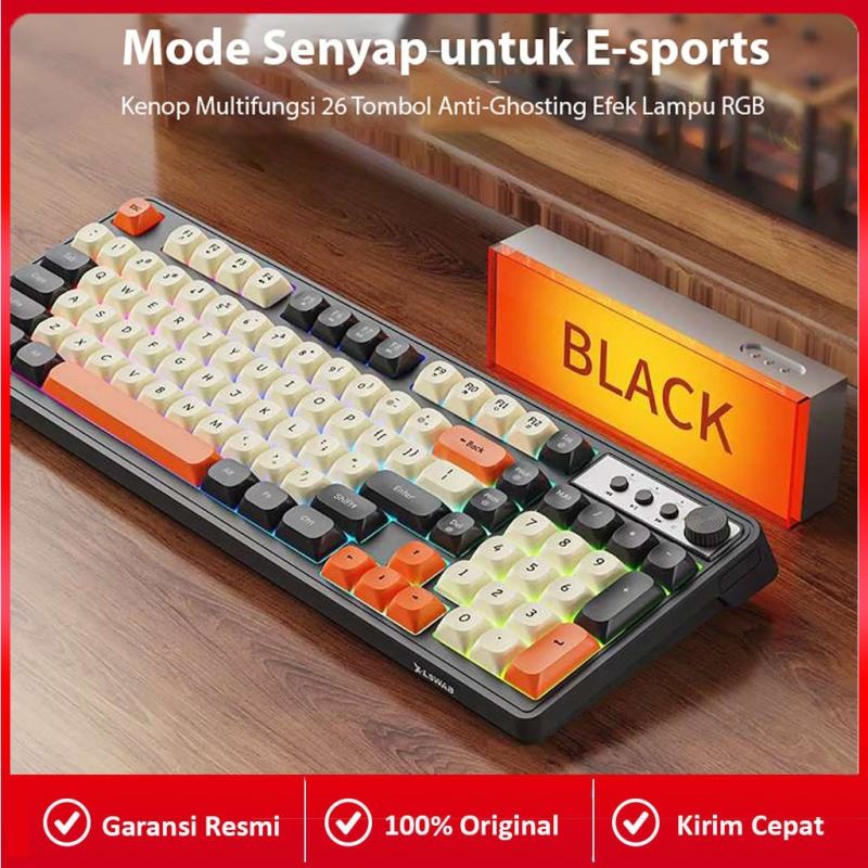 Cek Xim PC Set Keyboard K98 Gaming E-sports Jerman dengan Kabel, Switch Coklat, Senyap, Sensasi Mekanis
