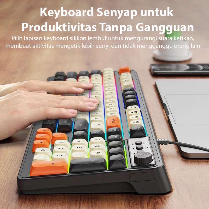 Cek Xim PC Set Keyboard K98 Gaming E-sports Jerman dengan Kabel, Switch Coklat, Senyap, Sensasi Mekanis - foto 3