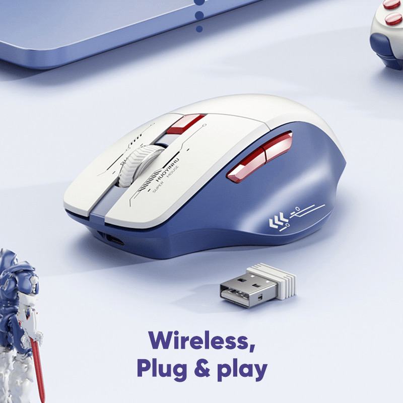 Cek MOFii Mouse Wireless Gaming Rechargeable Baterai Type-C Fast Charging 1600DPI RGB Light P6 - foto 3