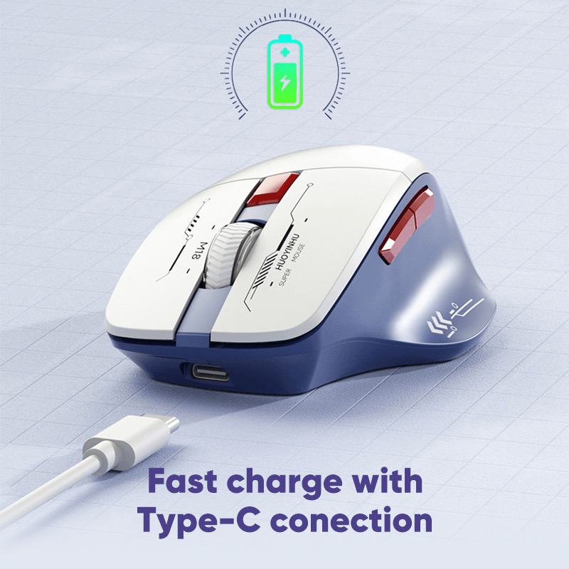Cek MOFii Mouse Wireless Gaming Rechargeable Baterai Type-C Fast Charging 1600DPI RGB Light P6 - foto 4