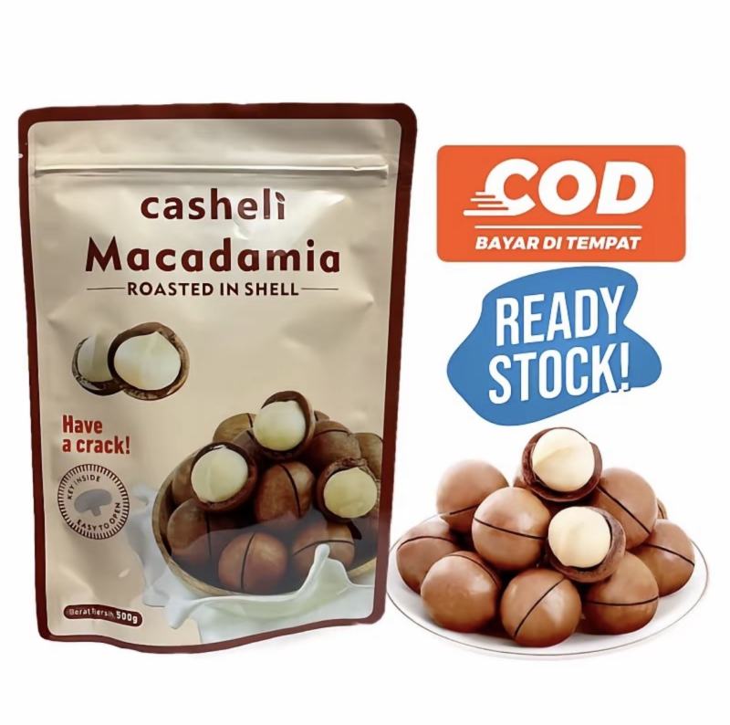casheli Roasted Macadamia Nuts Kacang Milky Flavor Camilan Rasa Susu