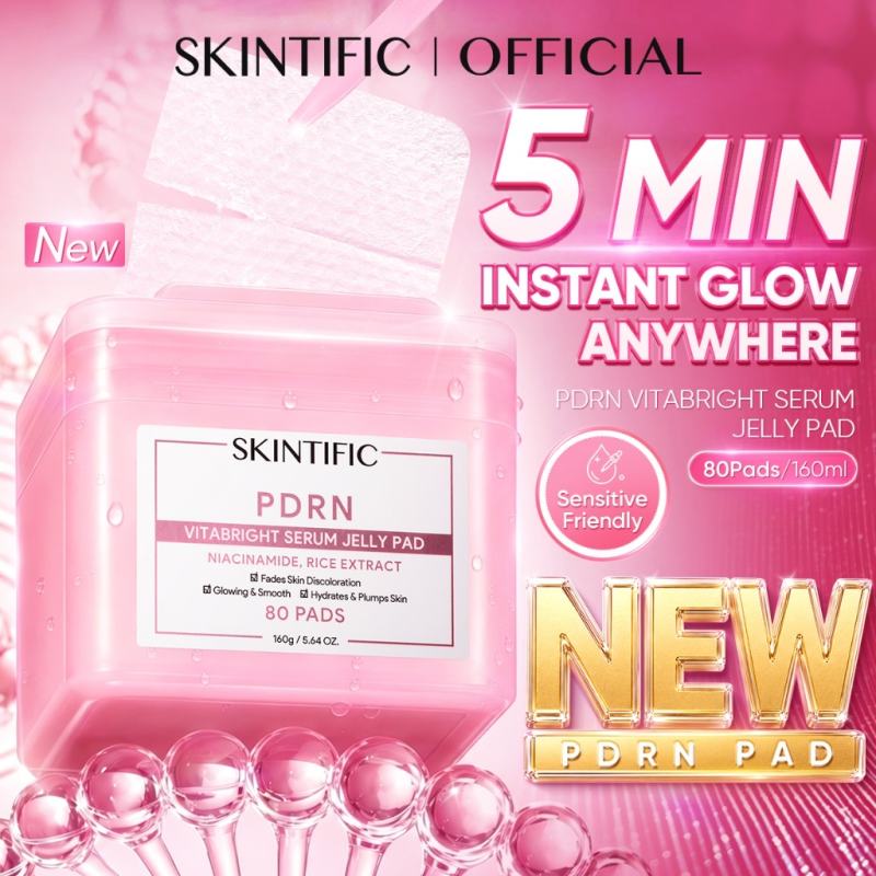 [NEW LAUNCH!]SKINTIFlC -PDRN Vitabright Serum Jelly Pad 80sheets|High-potency PDRN sheet masker wajah masker komedo dan pori skincare skintific masker wajah 1box sheetmask 40 days
