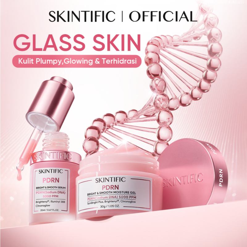 Cek [NEW] SKINTIFIC | 2PCS PDRN Glass Skin Set | Serum + Moisturizer - Bright & Smooth Brightening / Barrier Repair / Renewal Anti-aging / Skin Glowing Combo Tekstur halus & radian