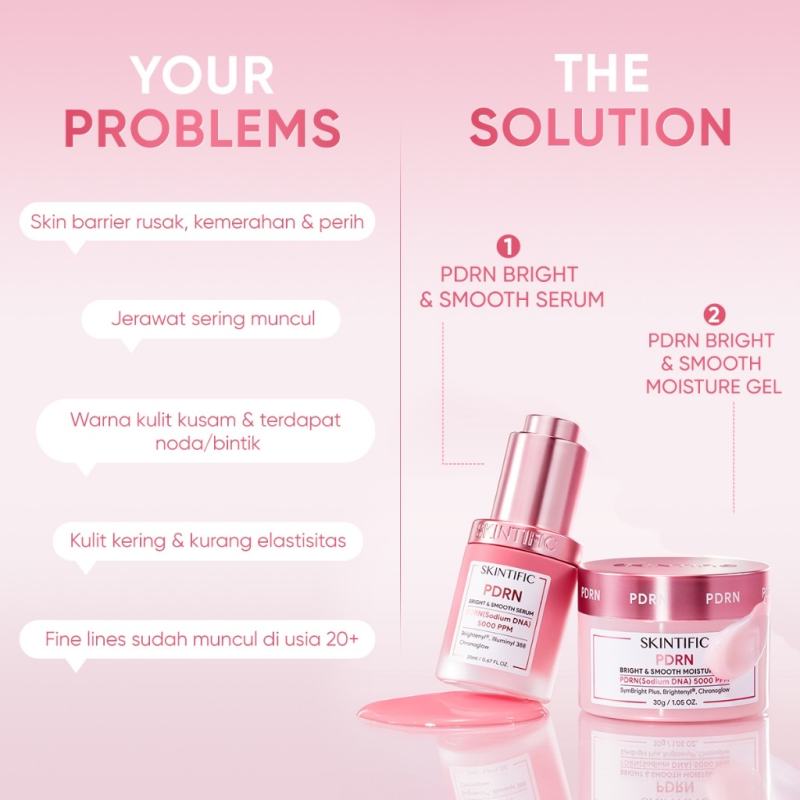 Cek [NEW] SKINTIFIC | 2PCS PDRN Glass Skin Set | Serum + Moisturizer - Bright & Smooth Brightening / Barrier Repair / Renewal Anti-aging / Skin Glowing Combo Tekstur halus & radian - foto 3